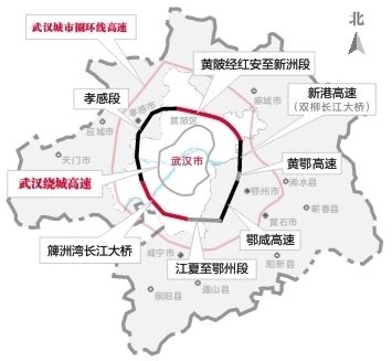 全线分为四个路线段和两个长江大桥建设。