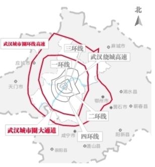 武汉市环线路网示意图。制图 马超