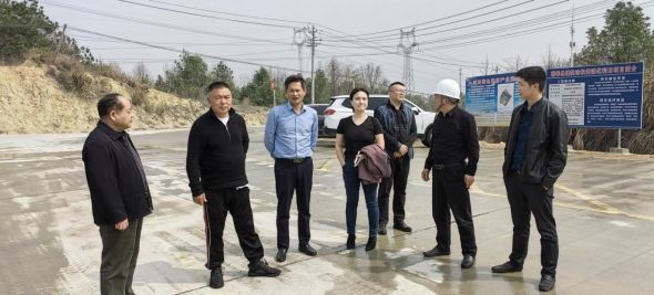 张晓雷（左三）在蕲春县调研白云岩项目