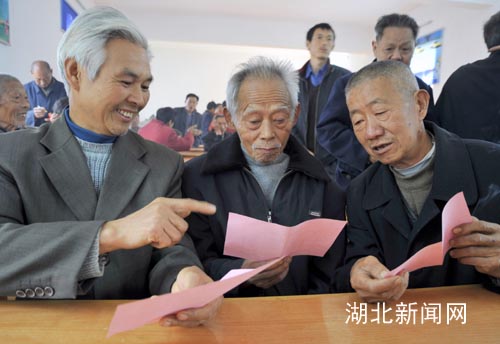湖北新闻网 新农村 图:农村党员投票选举当家